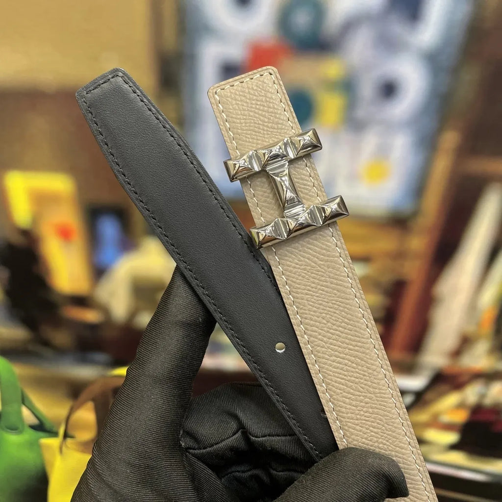 Hermes Etain Leather Belt - Hình 7