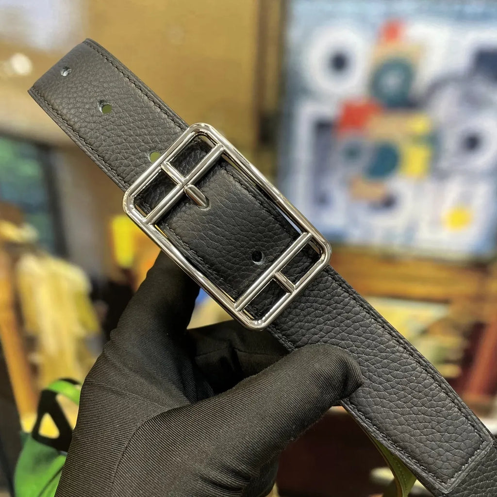Hermes Green Leather Belt - Hình 2