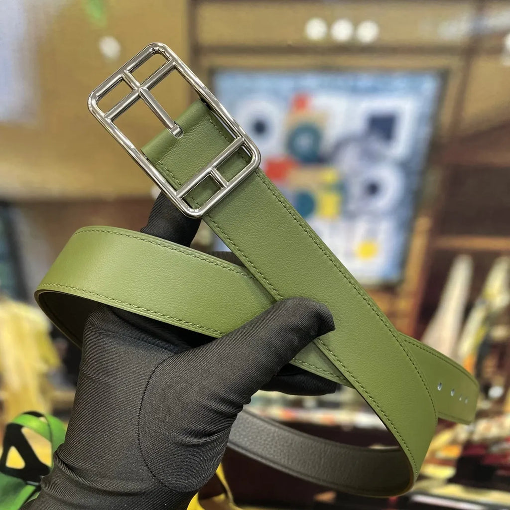Hermes Green Leather Belt - Hình 3