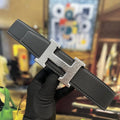 Hermes Black Textured Belt