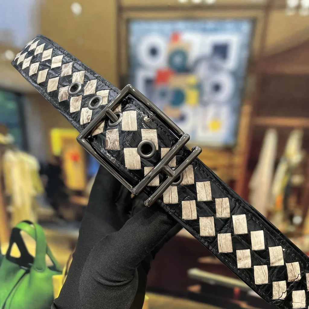 Bottega Veneta Woven Check Belt
