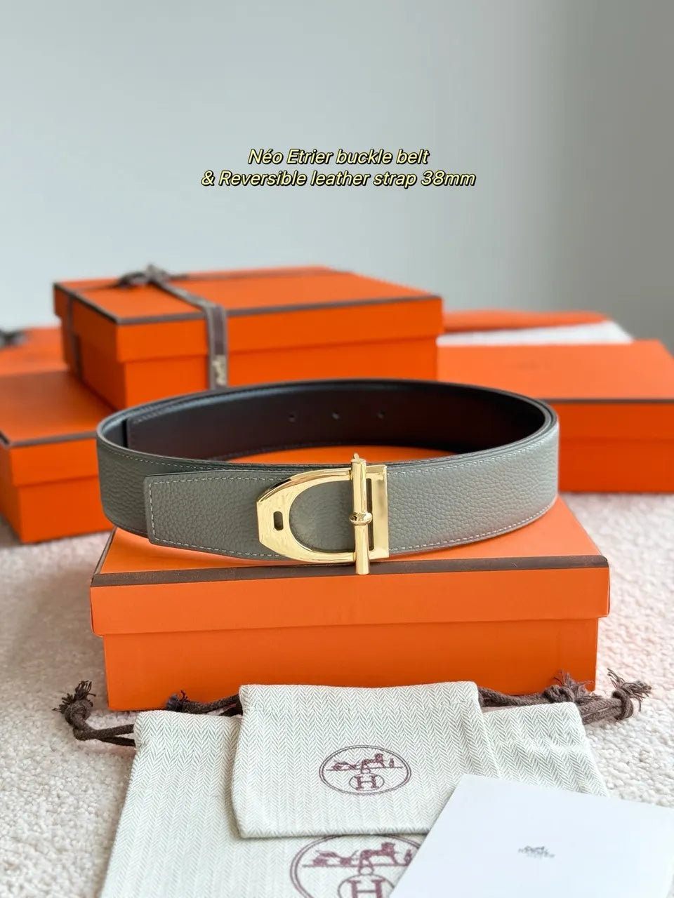 Hermes Brown Leather Reversible Belt