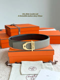 Hermes Brown Leather Reversible Belt