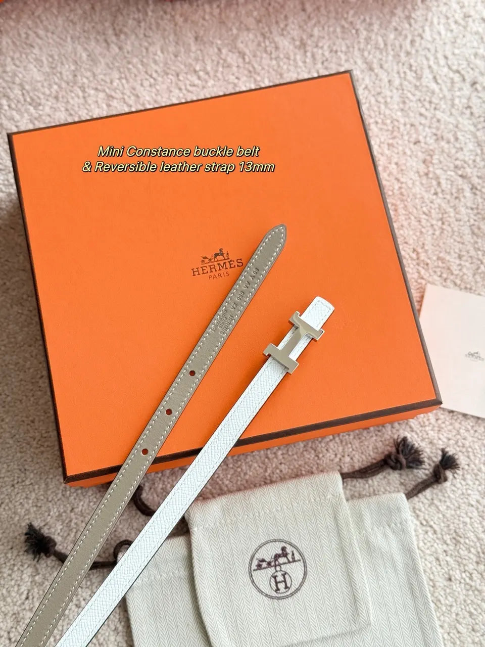 reversible Hermes Mini Constance Belt - Hình 2