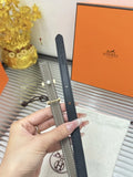 Hermes Skinny Black Reversible Belt