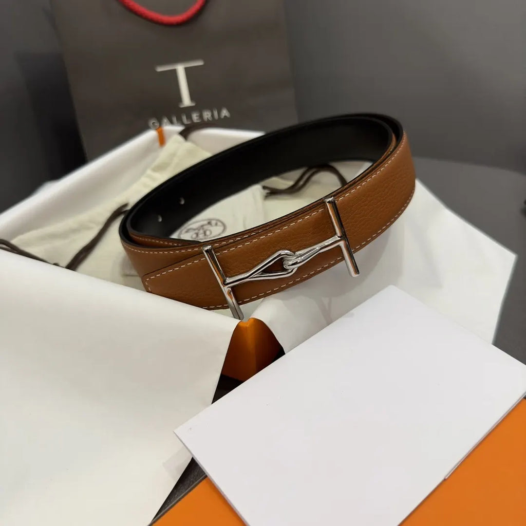 Hermes Gold Epsom Leather Belt - Hình 2
