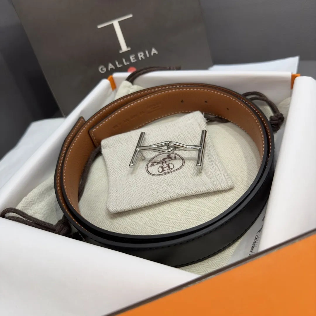 Hermes Gold Epsom Leather Belt - Hình 5