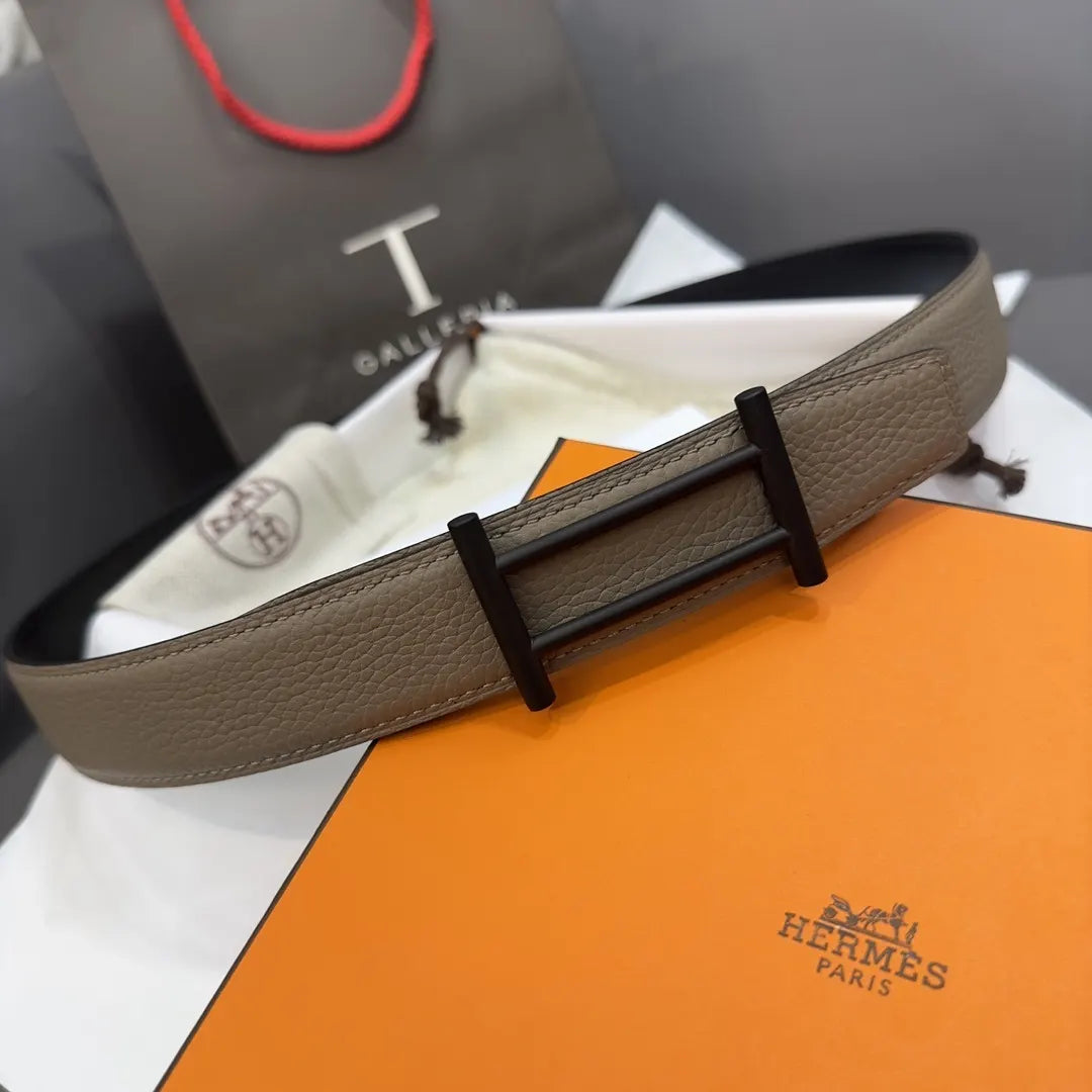 Hermes Dove Gray Leather Belt - Hình 2