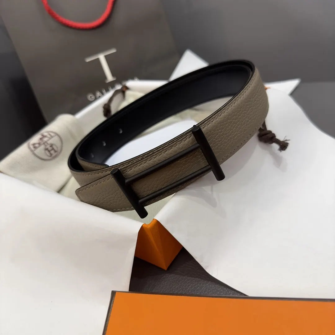Hermes Dove Gray Leather Belt - Hình 3