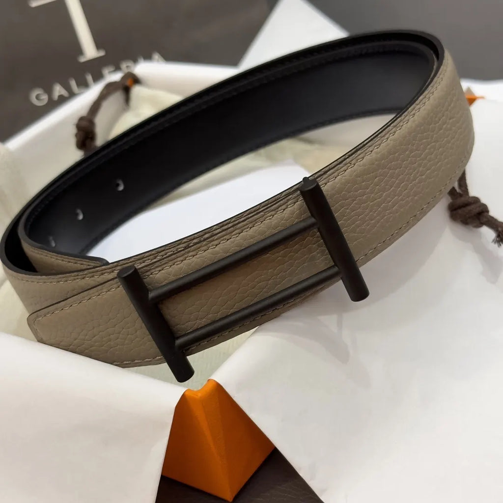 Hermes Dove Gray Leather Belt - Hình 4