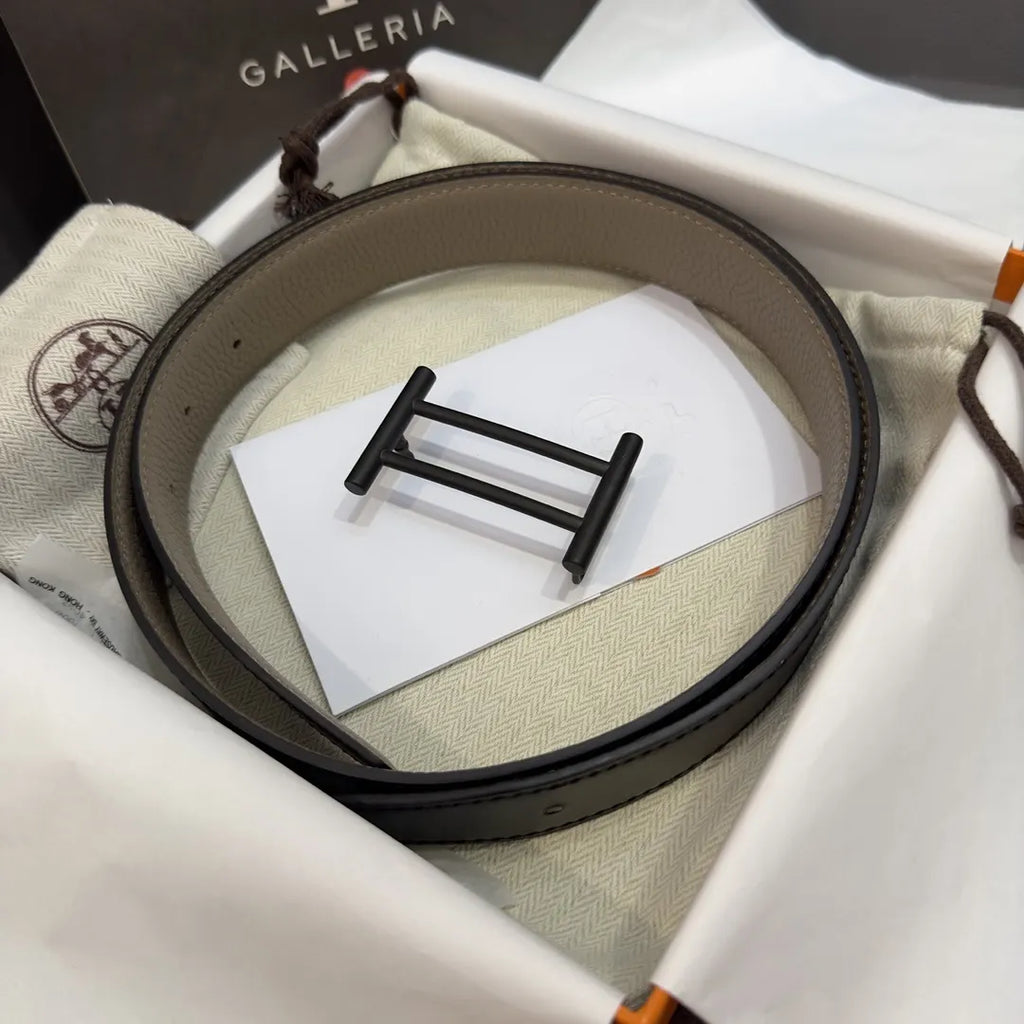 Hermes Dove Gray Leather Belt - Hình 5