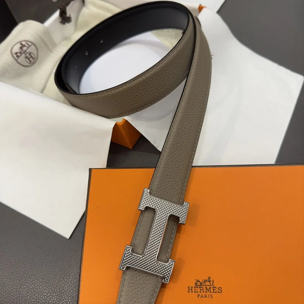 Hermes Etoupe Leather Belt - Hình 2