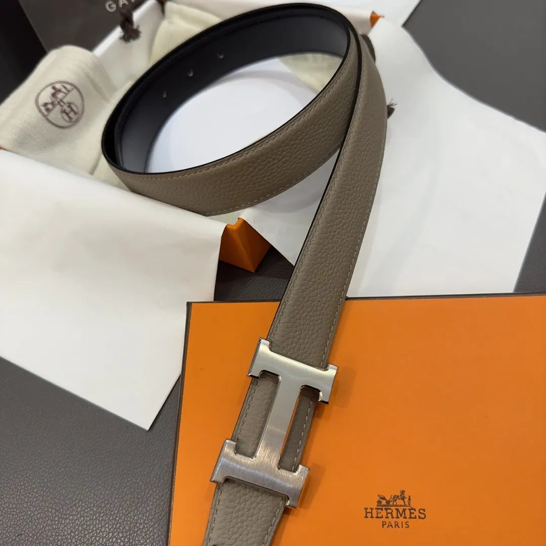 Hermes Etoupe Leather Belt - Hình 3