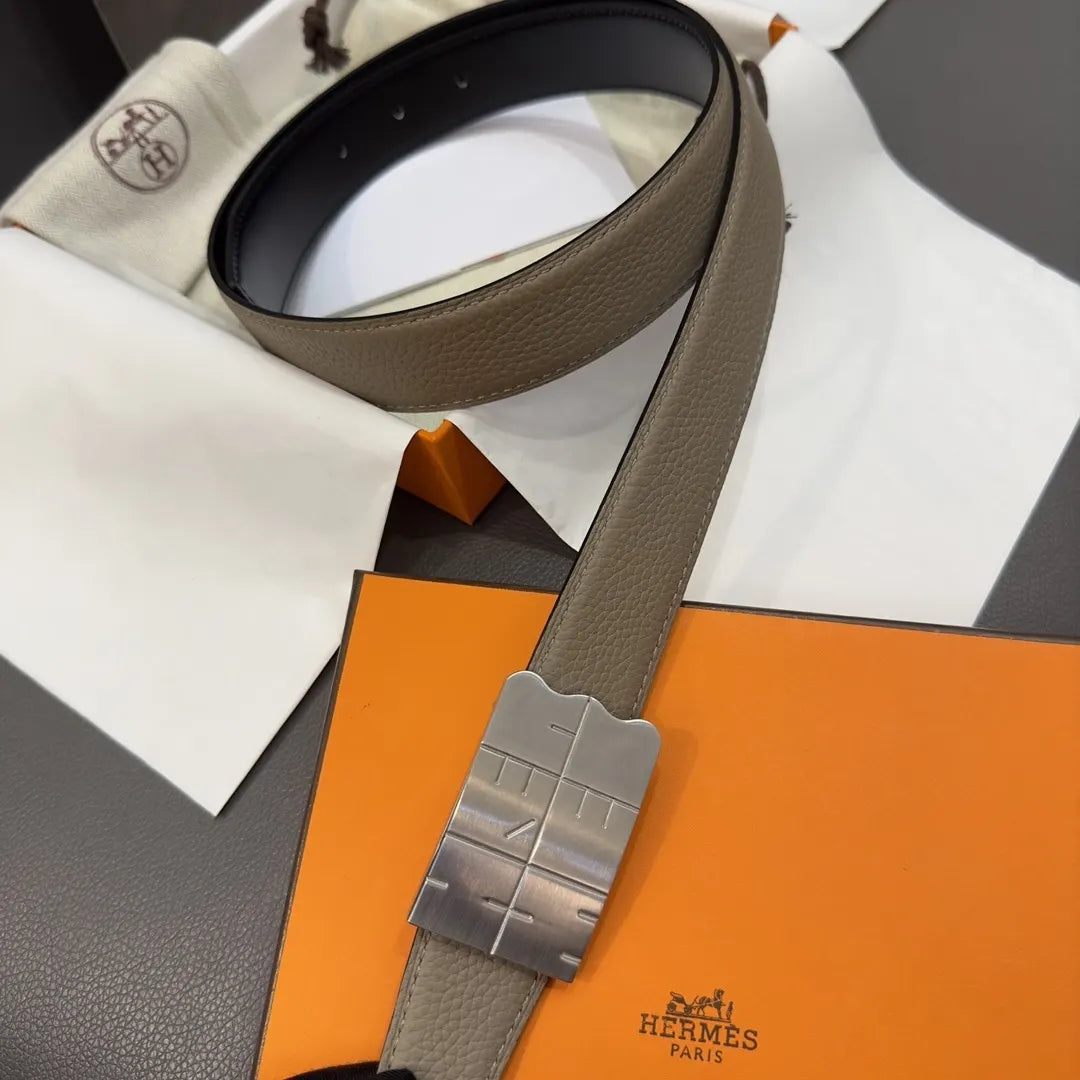 Hermes Etoupe Leather Belt - Hình 5