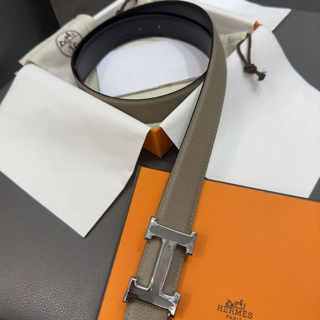 Hermes Etoupe Leather Belt - Hình 6