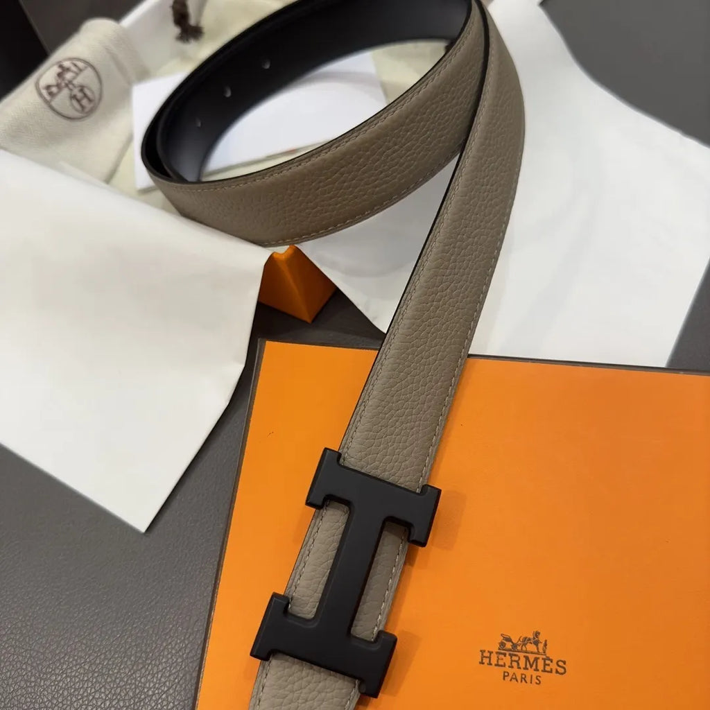 Hermes Etoupe Leather Belt - Hình 7