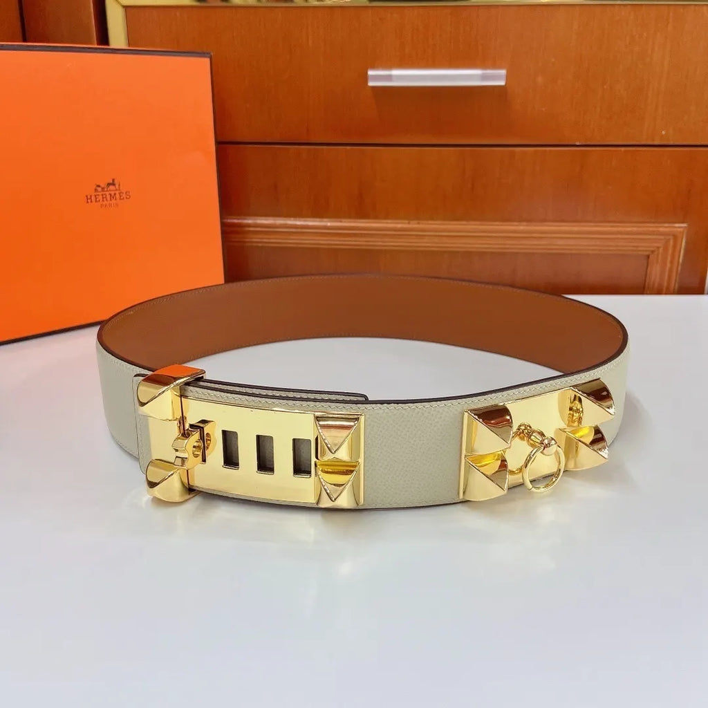 Hermes Off-White Leather Belt