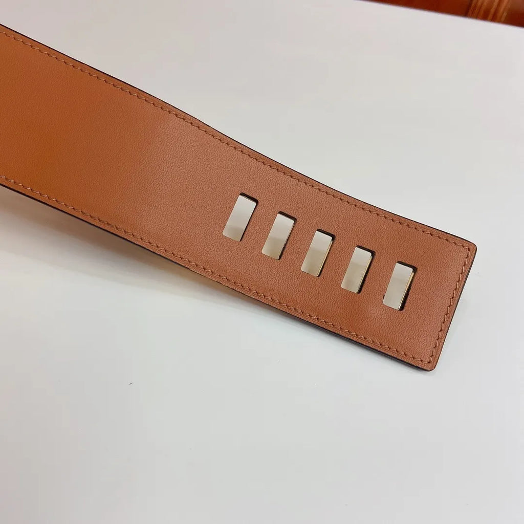 Hermes Black Leather Belt Gold Medor - Hình 4