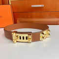 Hermes Gold Hardware Leather Belt