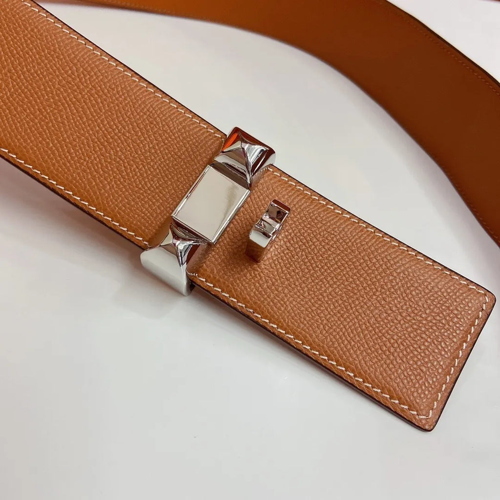 Hermes Gold Studded Leather Belt - Hình 6