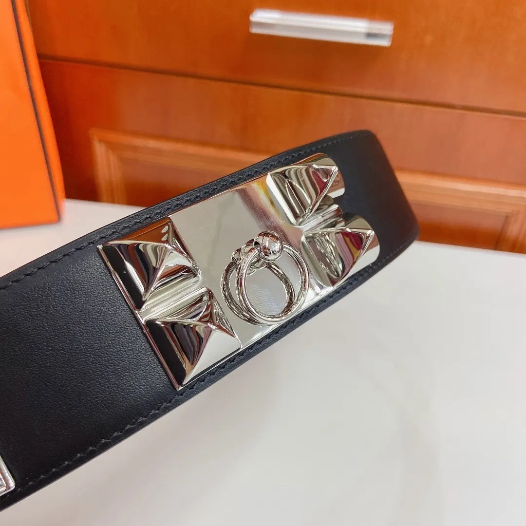 Hermes Pyramid Buckle Belt - Hình 2