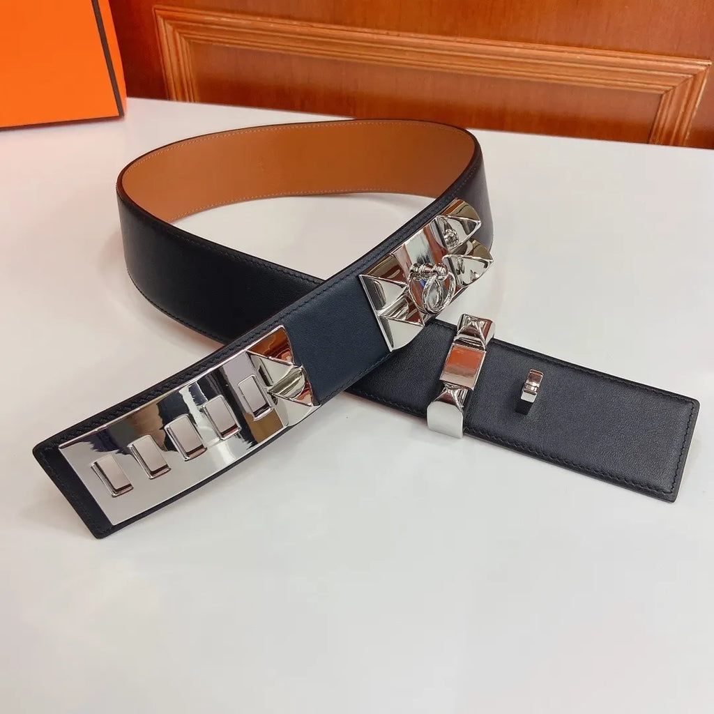 Hermes Pyramid Buckle Belt - Hình 4