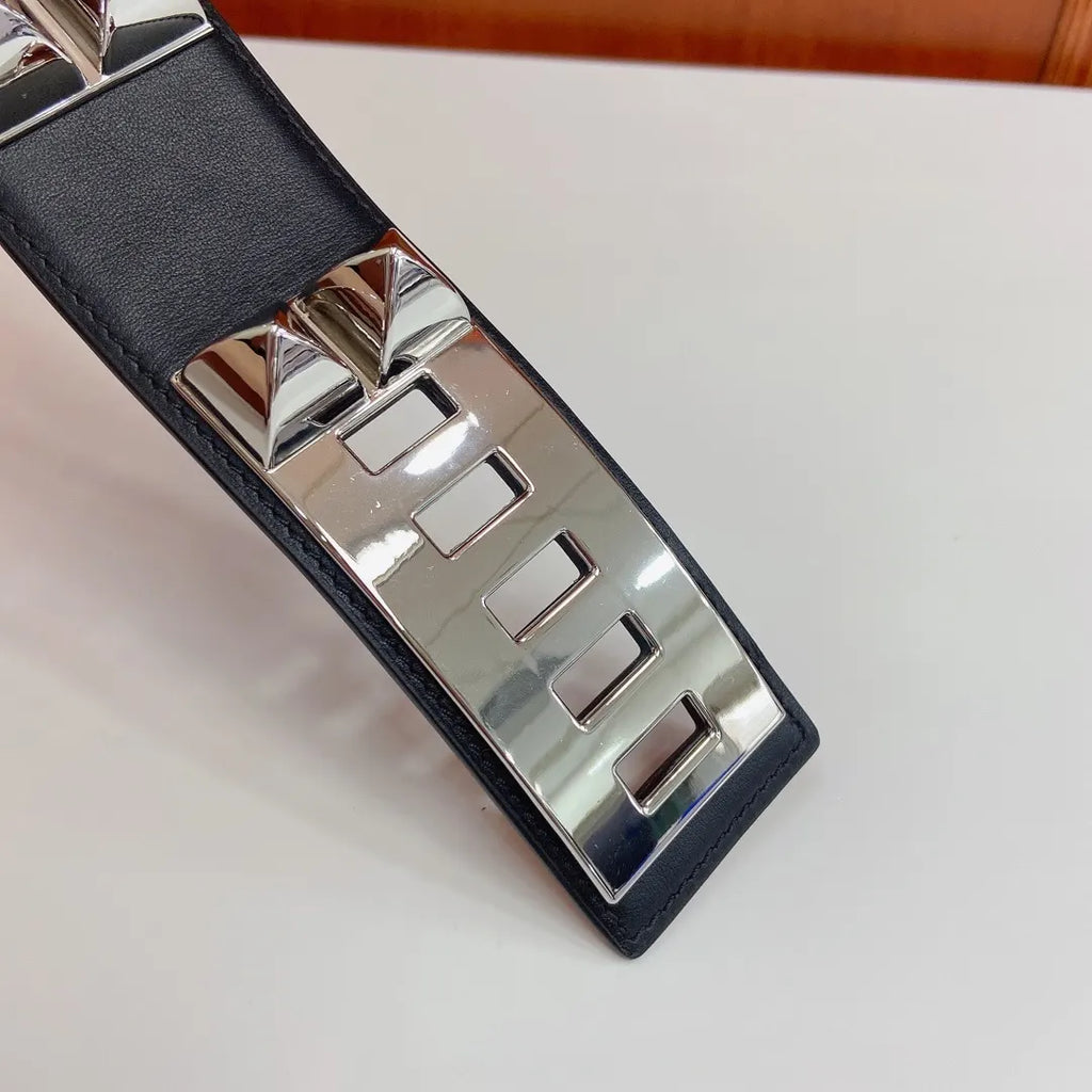 Hermes Pyramid Buckle Belt - Hình 6