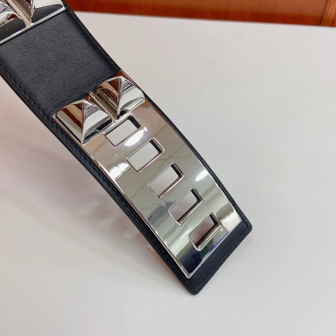 Hermes Pyramid Buckle Belt - Hình 6