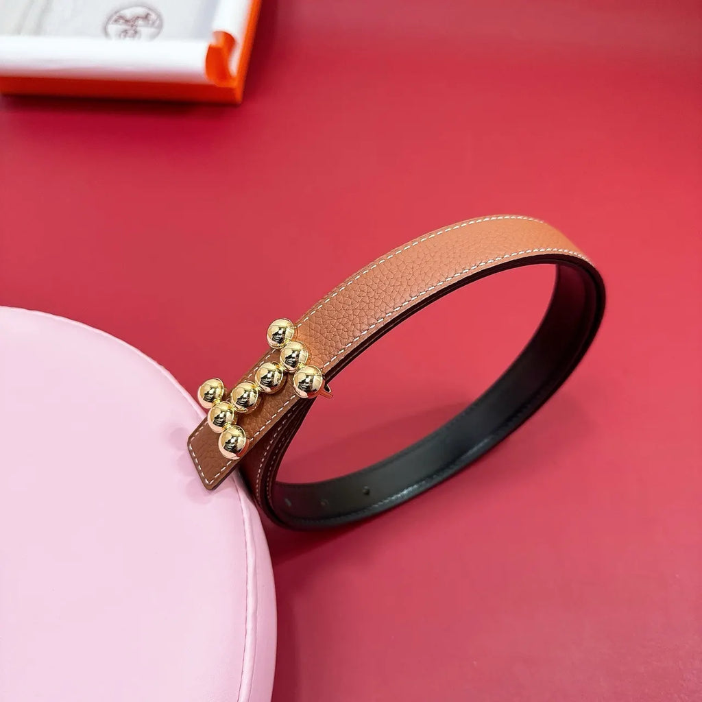 Hermes Gold Ball Buckle Belt