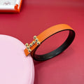 Hermes Orange Leather Belt