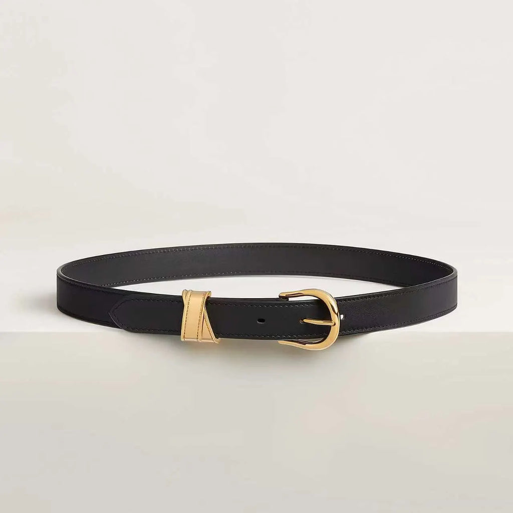 Hermes Gold Loop Leather Belt