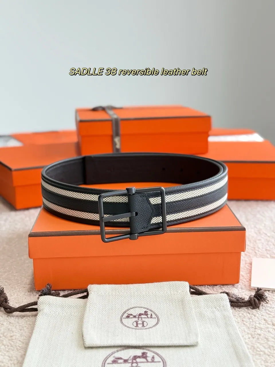 Hermes Saddle 38 Reversible Belt