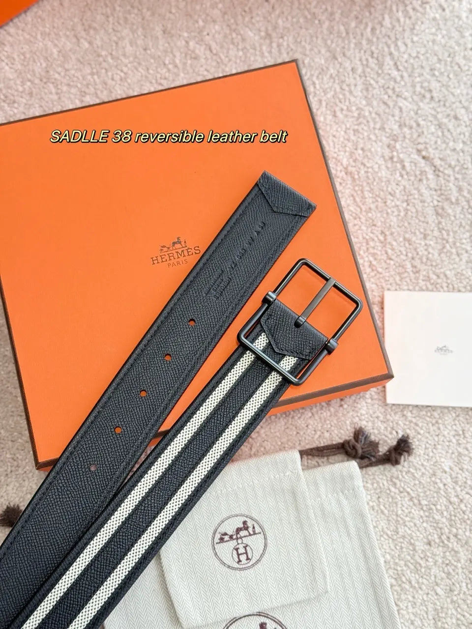 Hermes Saddle 38 Reversible Belt - Hình 2