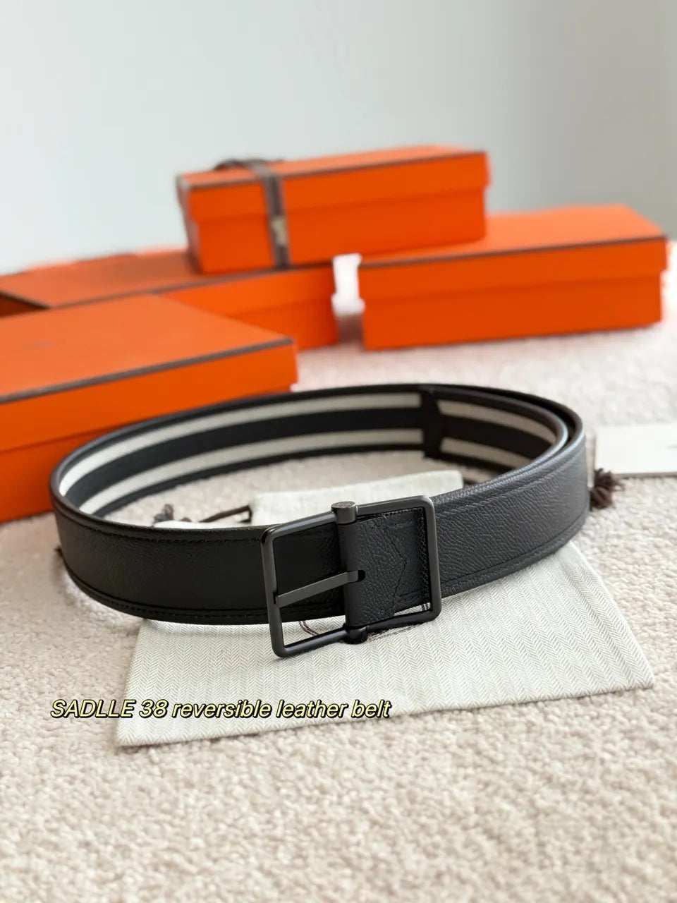 Hermes Saddle 38 Reversible Belt - Hình 3