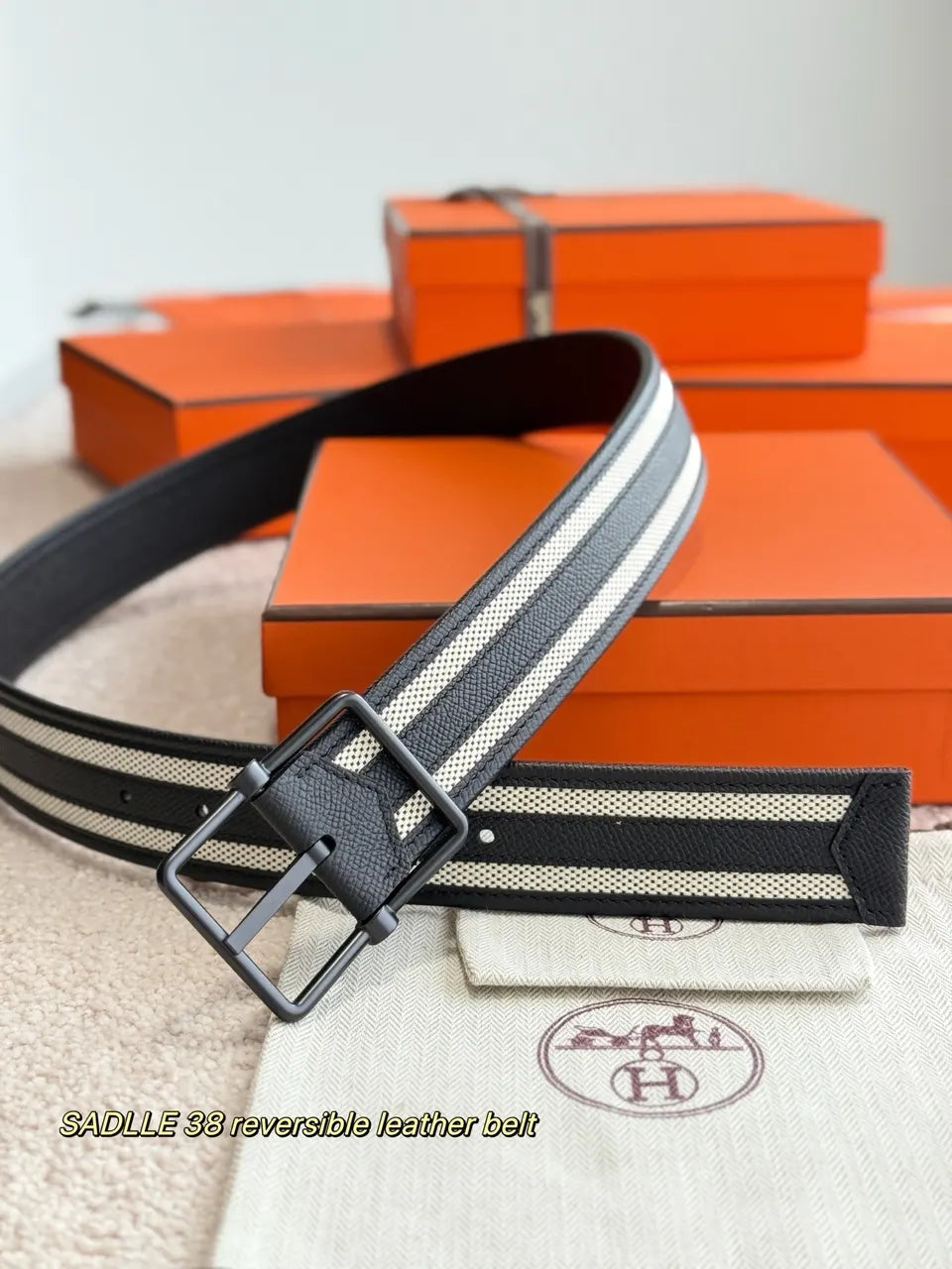 Hermes Saddle 38 Reversible Belt - Hình 4