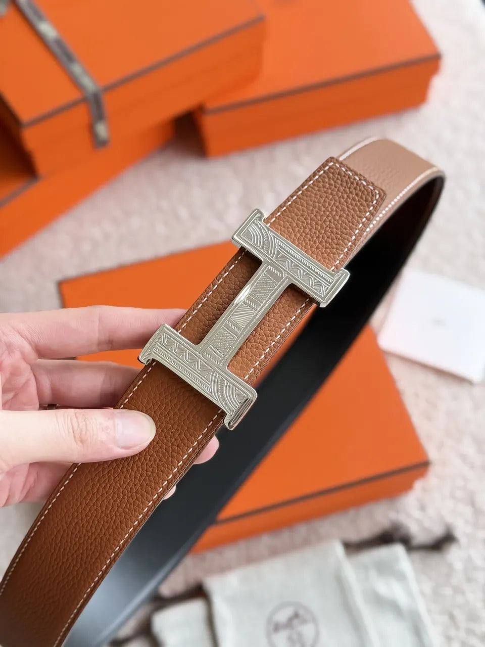 Hermes Reversible Belt - Hình 5