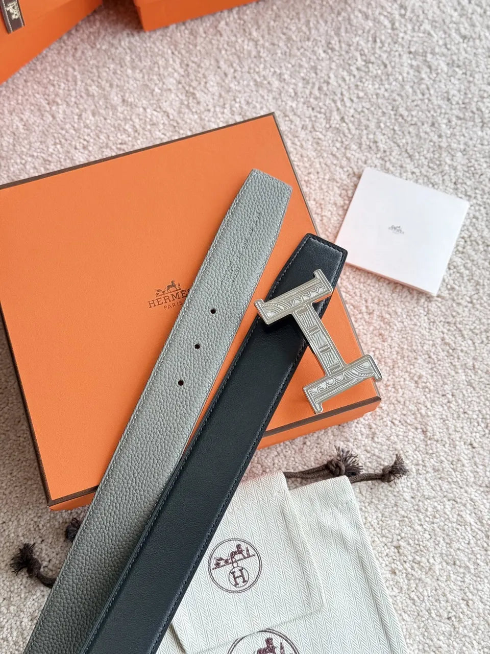 Hermes Touareg Silver Buckle Belt