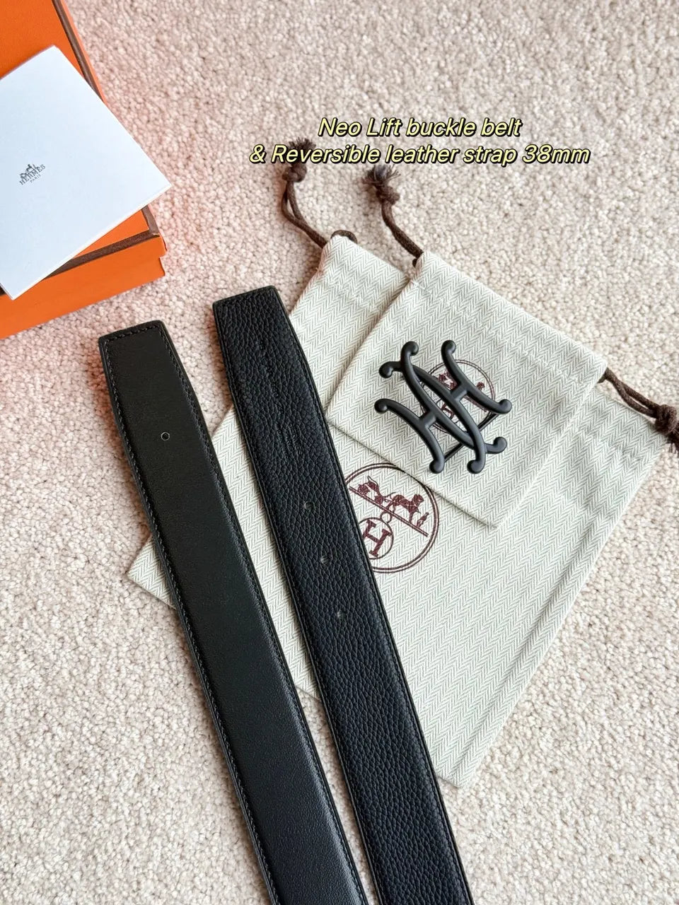 Hermes Black Reversible Neo Lift Belt