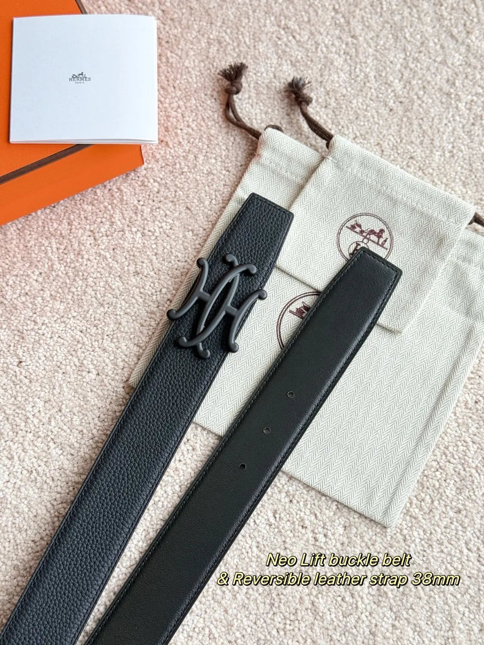 Hermes Black Reversible Neo Lift Belt - Hình 3