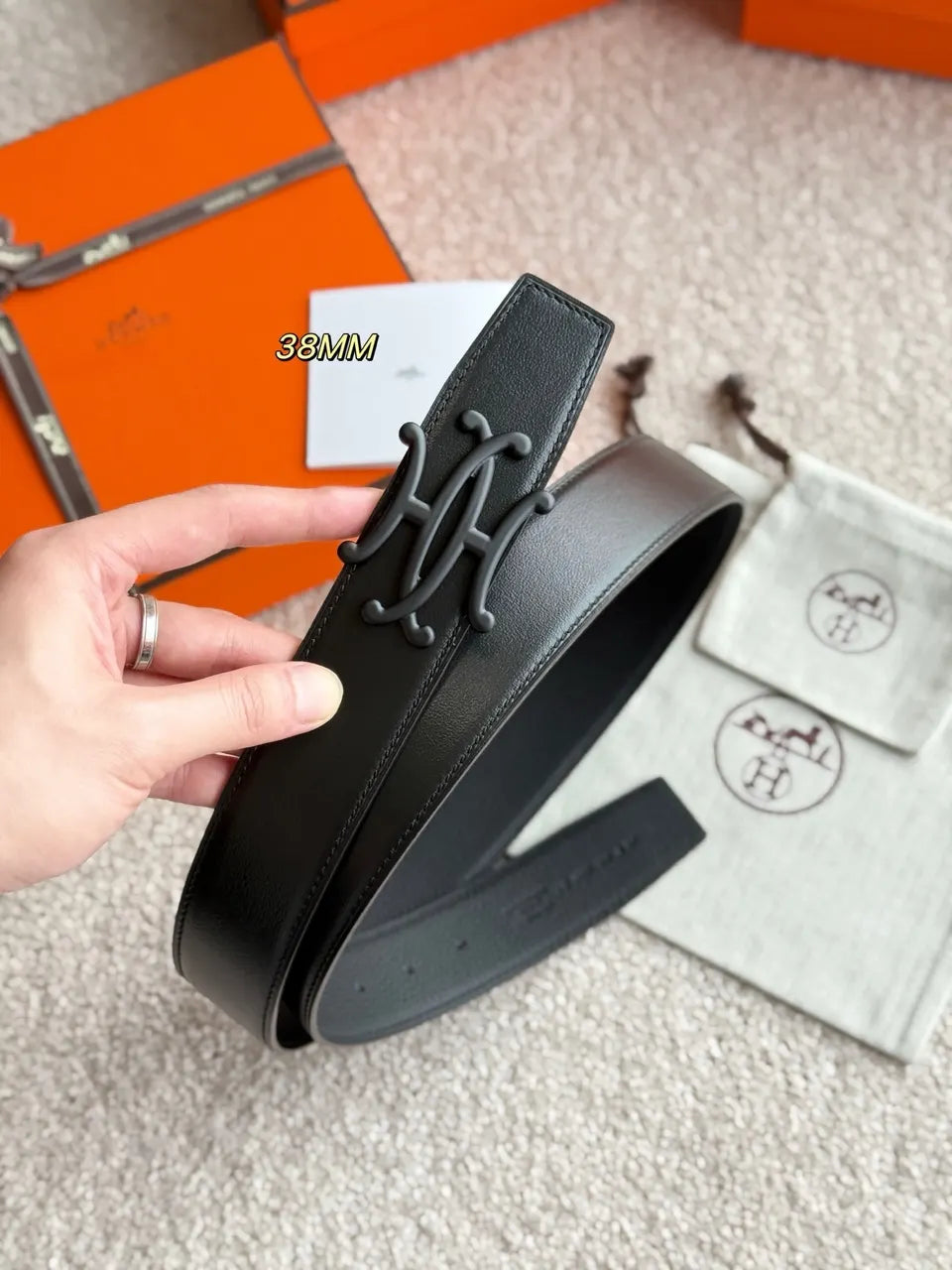 Hermes Black Reversible Neo Lift Belt - Hình 4