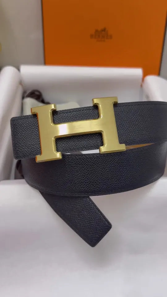 Hermes Gold H Buckle Belt