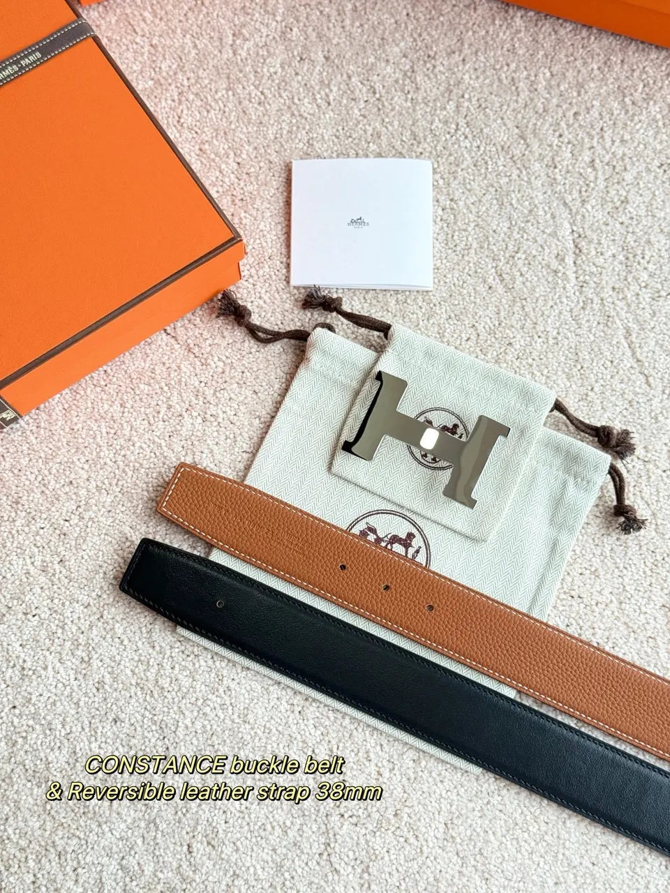 Hermes Constance 38mm Reversible Leather Belt