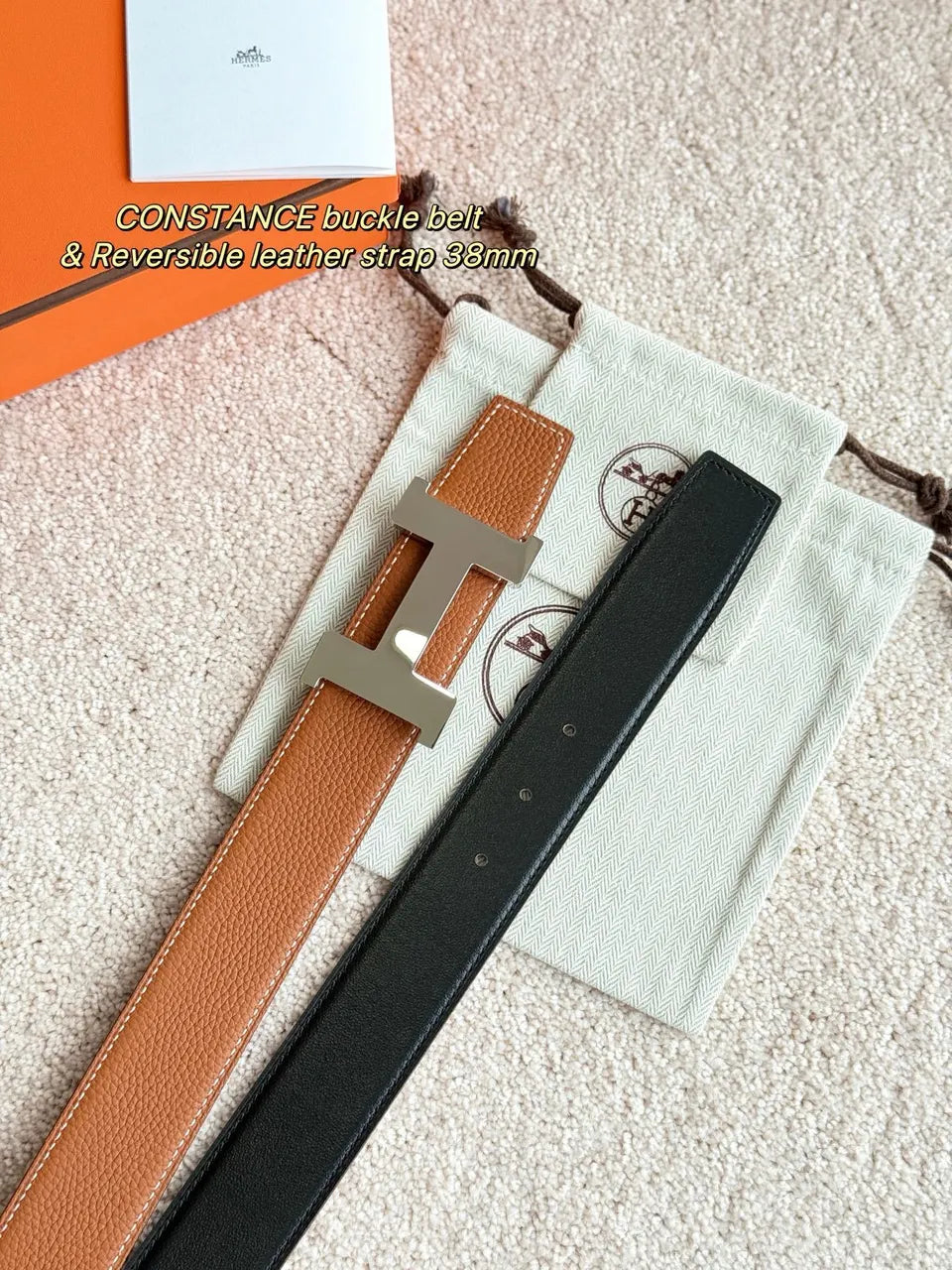 Hermes Constance 38mm Reversible Leather Belt - Hình 3