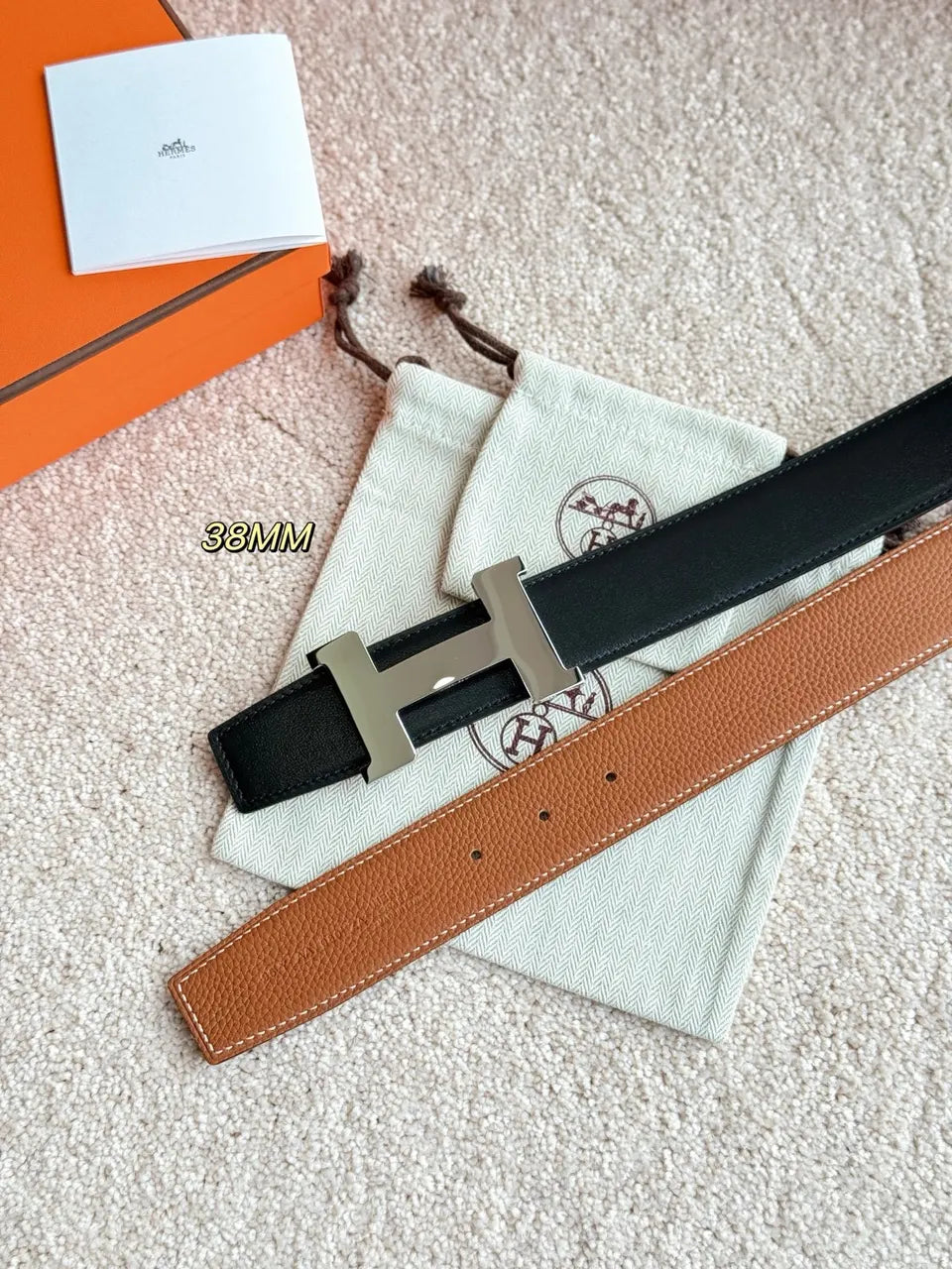 Hermes Constance 38mm Reversible Leather Belt - Hình 4