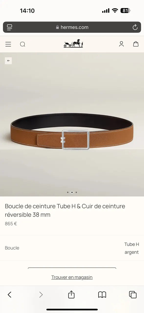 Hermes Reversible Black Brown Belt - Hình 2