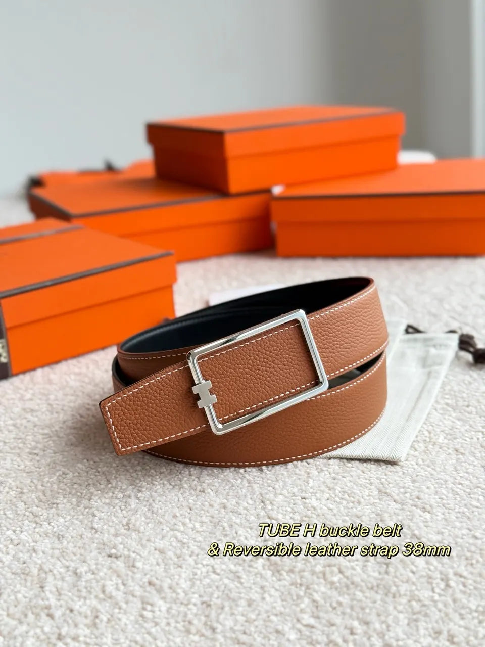 Hermes Reversible Black Brown Belt - Hình 3
