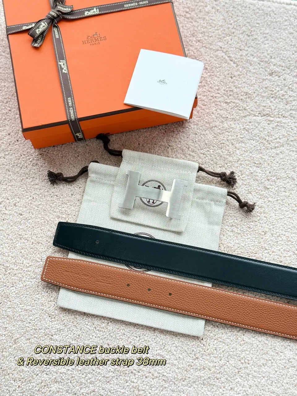 constance Hermès Reversible Leather Belt