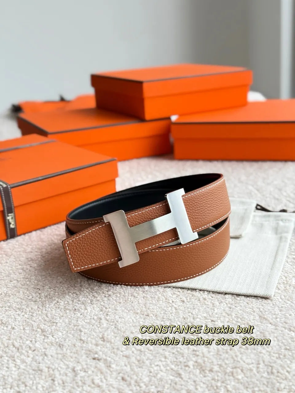constance Hermès Reversible Leather Belt - Hình 2