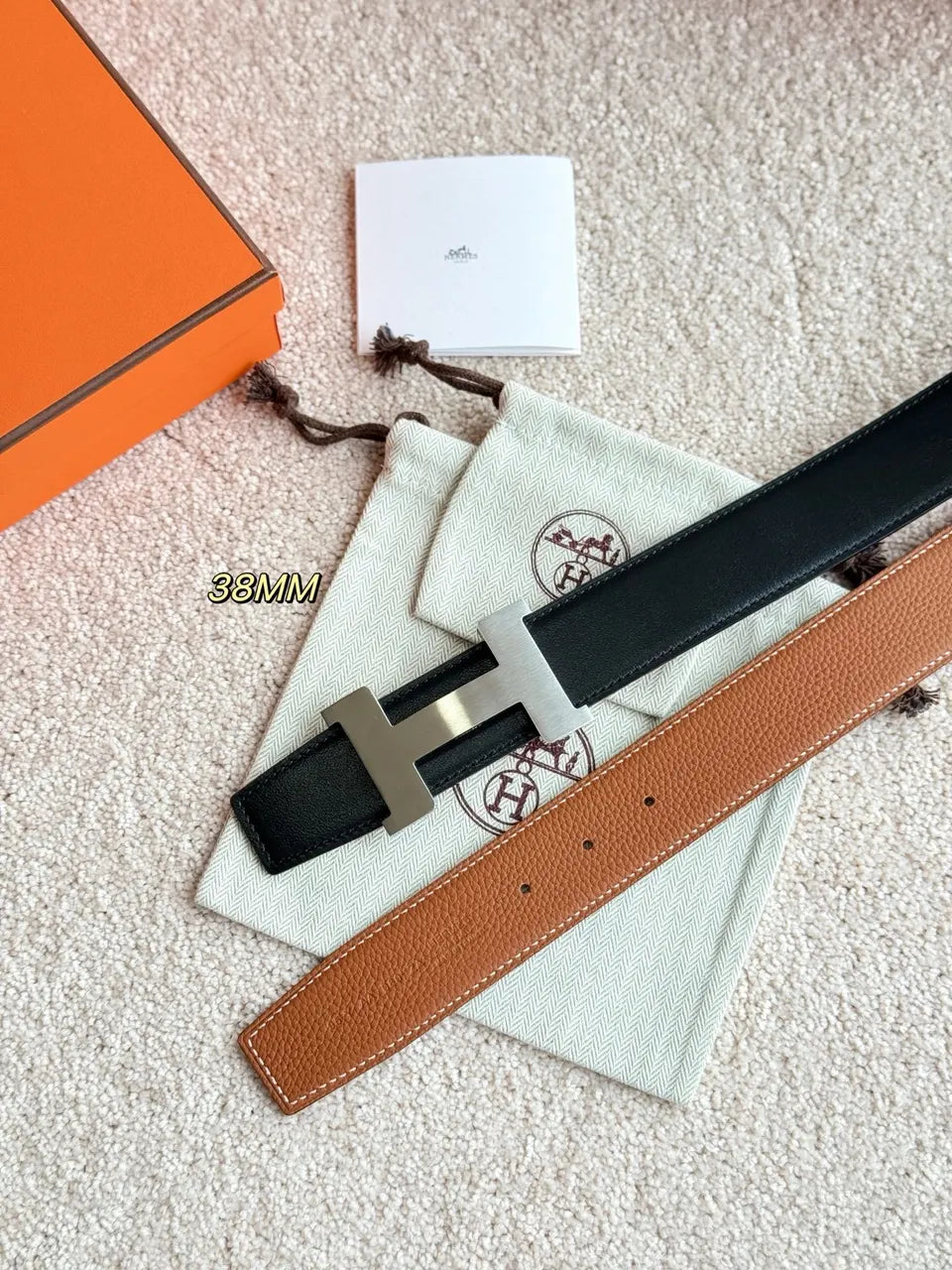 constance Hermès Reversible Leather Belt - Hình 4