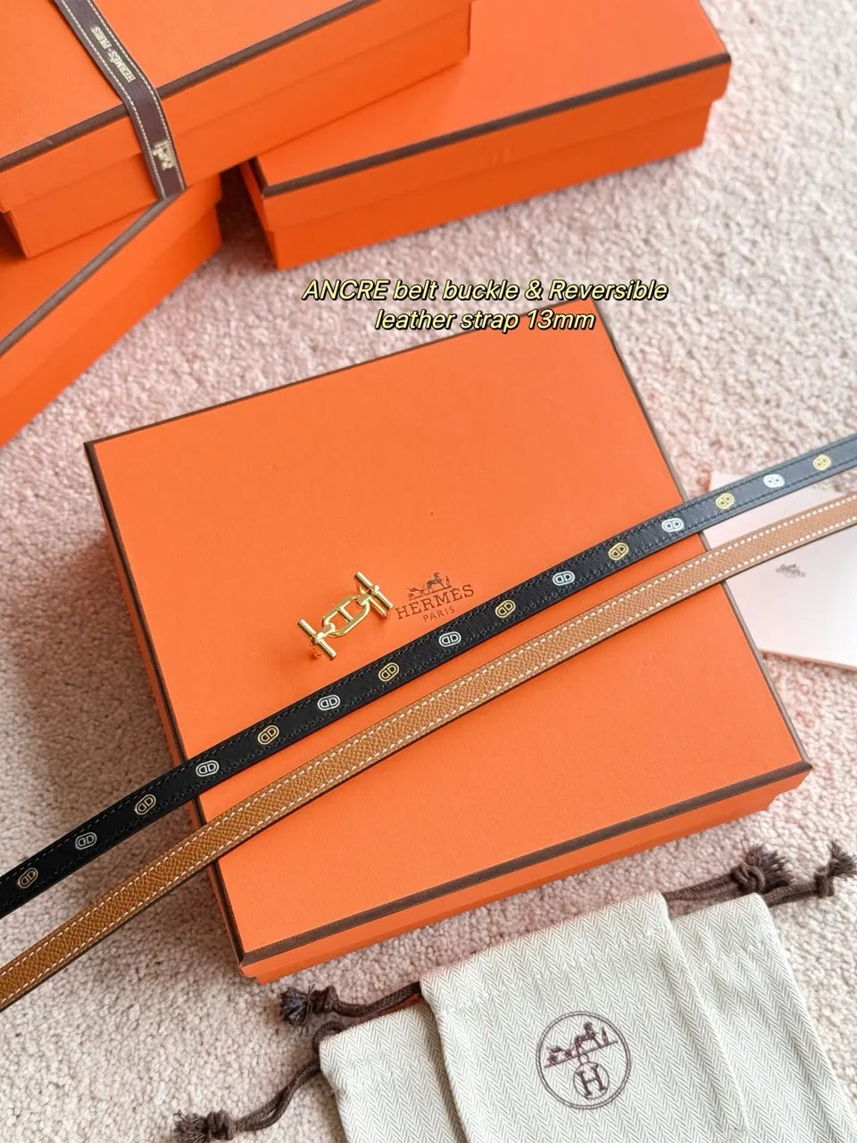 Hermes Ancre Reversible Belt - Hình 4